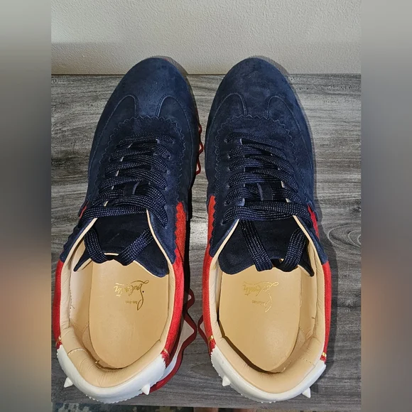 Christian Louboutin Loubi Shark Sneakers - Blue and Red - Picture 3 of 7
